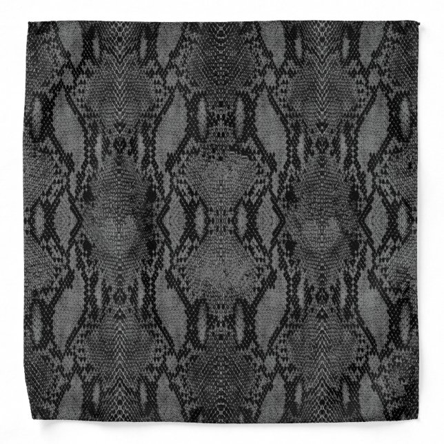 Gray Snake Skin Print Bandana (Front)