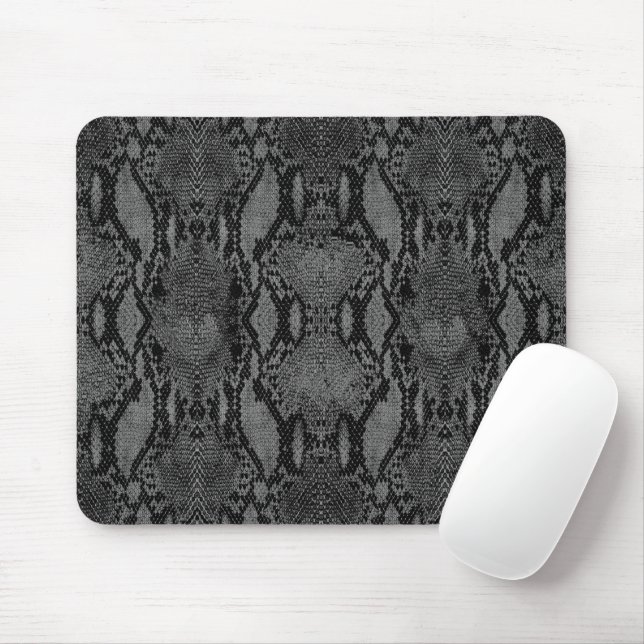 Gray Snake Skin Print Mouse Pad (With Mouse)