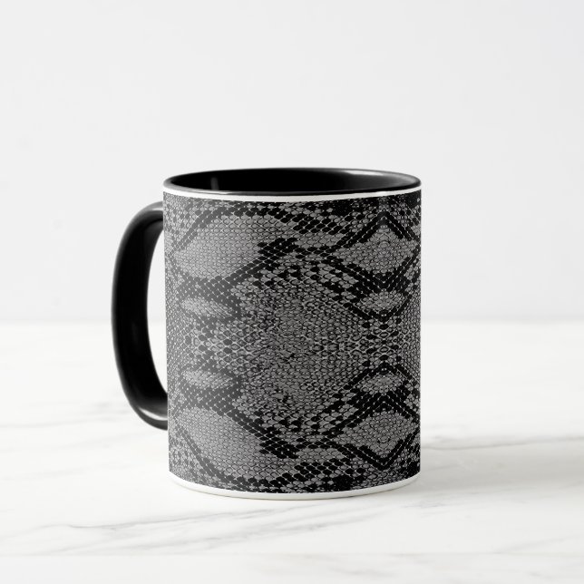 Gray Snake Skin Print Mug (Front Left)