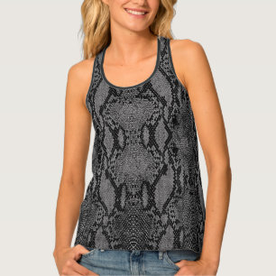 Gray Snake Skin Print Tank Top