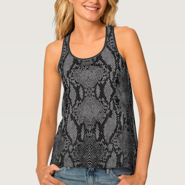 Gray Snake Skin Print Tank Top (Front)