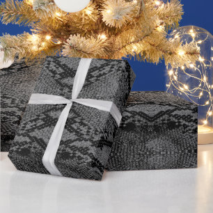 Gray Snake Skin Print Wrapping Paper