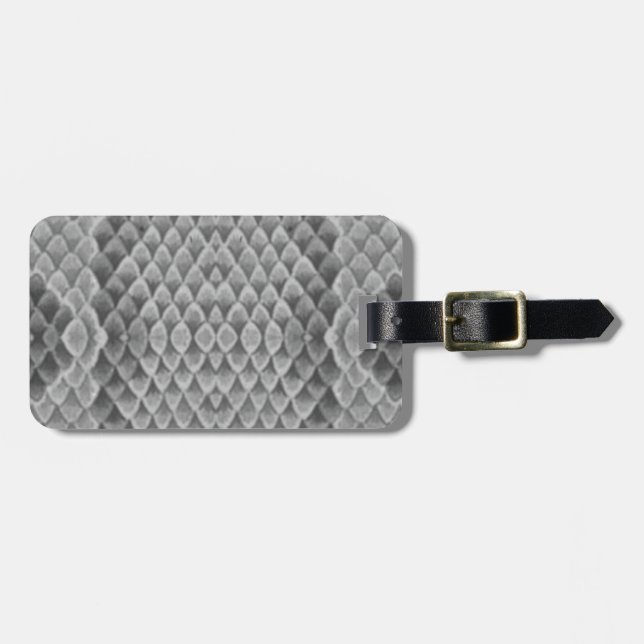 Gray Snakeskin Luggage Tag (Front Horizontal)