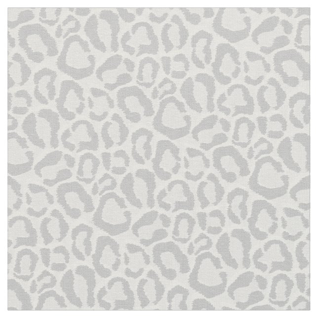 Gray Snow Leopard Animal Print Fabric (Close Up)
