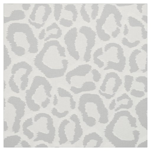 Gray Snow Leopard Animal Print Large Scale Fabric