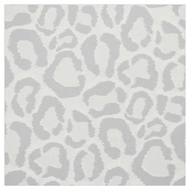 Gray Snow Leopard Animal Print Large Scale Fabric (Swatch)