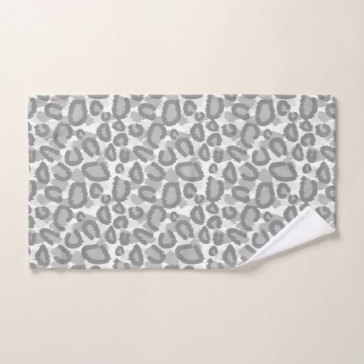 Gray Snow Leopard Hand Towel / Animal Print Zazzle