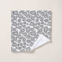 Gray and ivory leopard print online towels