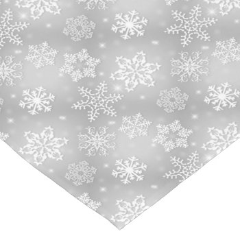 Gray Snowflake Pattern Table Runner by DoodlesHolidayGifts at Zazzle