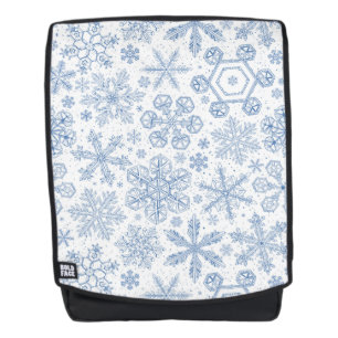 Gray Snowflakes on off white Backpack