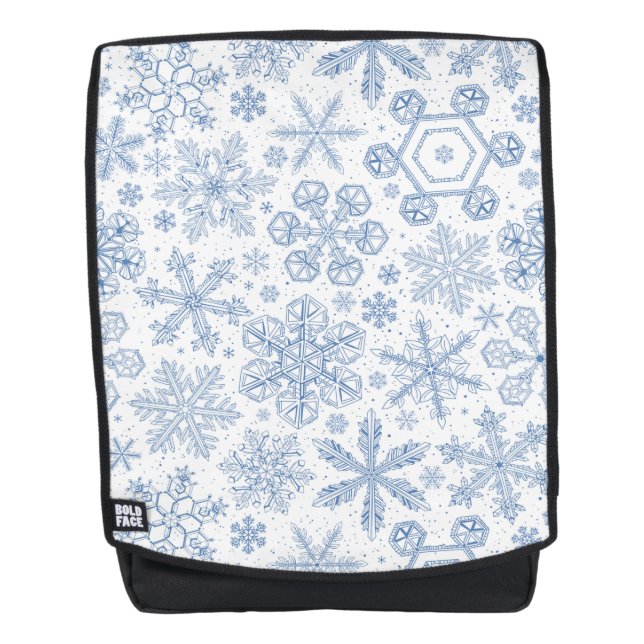 Gray Snowflakes on off white Backpack (Front)
