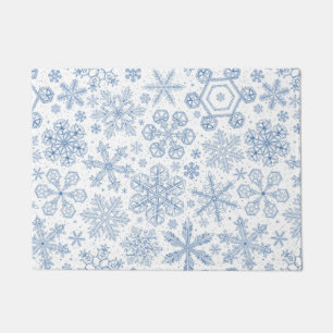 Gray Snowflakes on off white Doormat