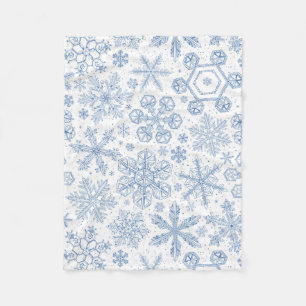 Gray Snowflakes on off white Fleece Blanket