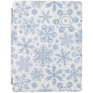 Gray Snowflakes on off white iPad Smart Cover