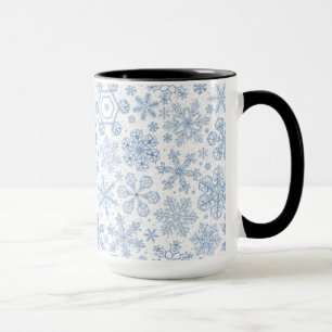 Gray Snowflakes on off white Mug