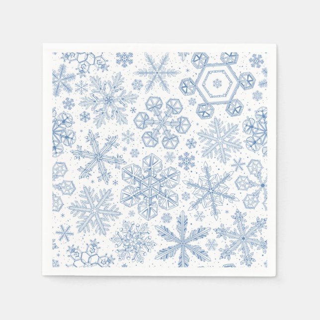 Gray Snowflakes on off white Napkins (Front)