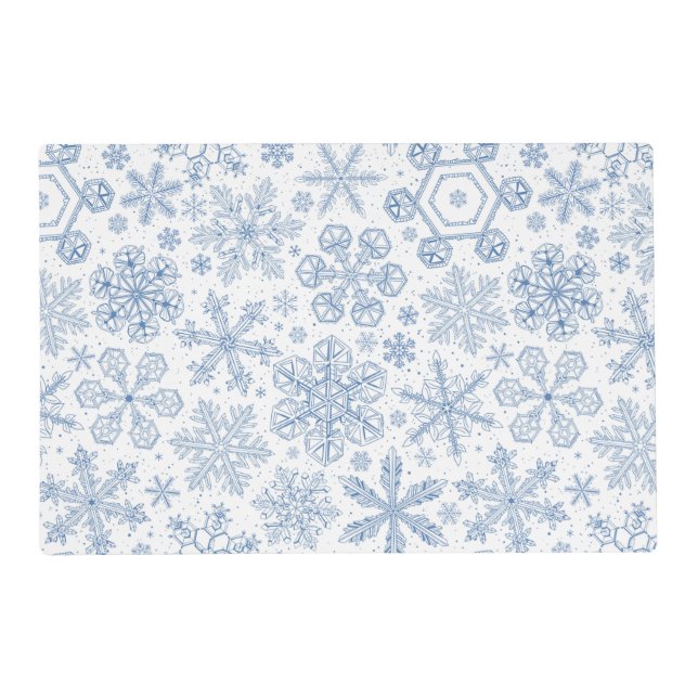 Gray Snowflakes on off white Placemat (Front)