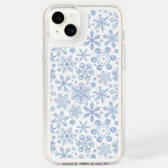 Gray Snowflakes on off white Speck iPhone Case (Front)