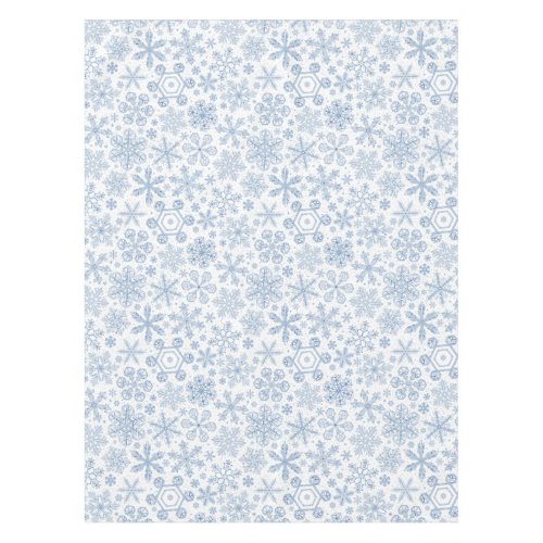 Gray Snowflakes on off white Tablecloth