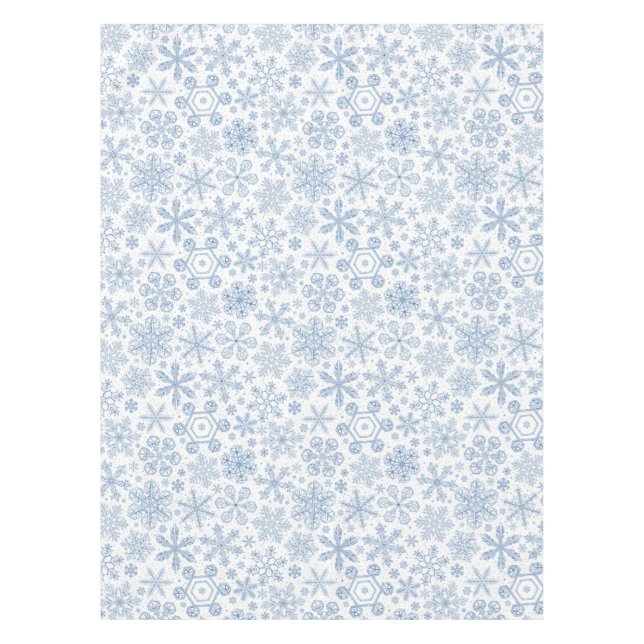 Gray Snowflakes on off white Tablecloth (Front)