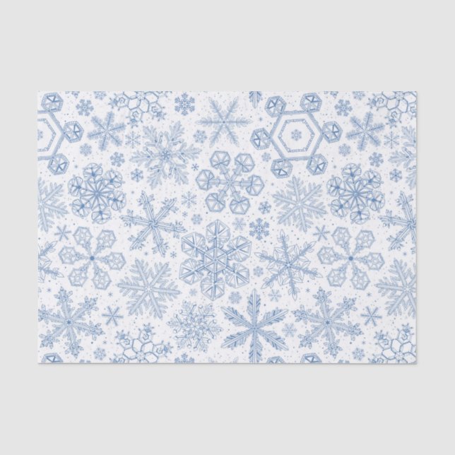 Gray Snowflakes on off white Tissue Paper (Front)