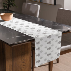 Gray Snowflakes Short Table Runner