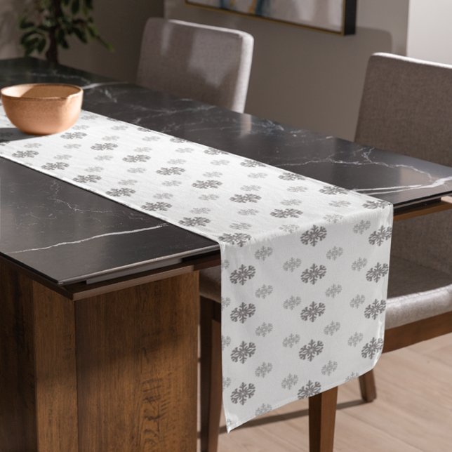 Gray Snowflakes Short Table Runner (Creator Uploaded)