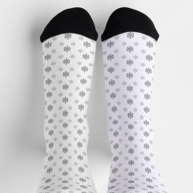 Gray Snowflakes Socks (Top)