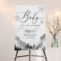 Gray Snowflakes Winter Baby Shower  Foam Board