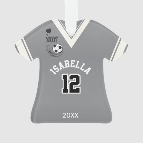 Gray Soccer Shirt Ornament