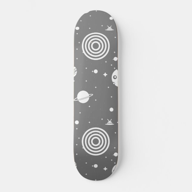 Gray Space Stuff Skateboard (Front)