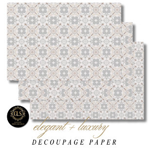 Gray Spanish Tile Pattern Wrapping Paper Sheets
