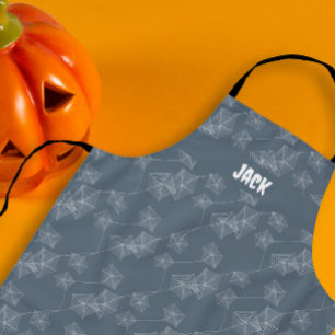 Gray spider web, customisable Halloween Apron