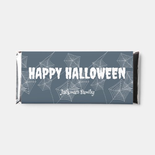 Gray spider web customizable Halloween Hershey Bar Favors