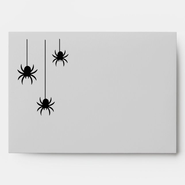 Gray Spiders and Lace Invitation Envelope (Front)