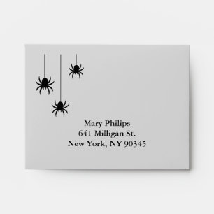 Gray Spiders and Lace RSVP Envelope