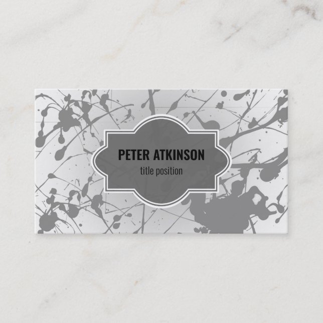 Gray Splash Business Card (Front)