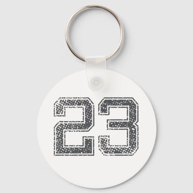Gray Sports Jersey #23 Keychain (Front)