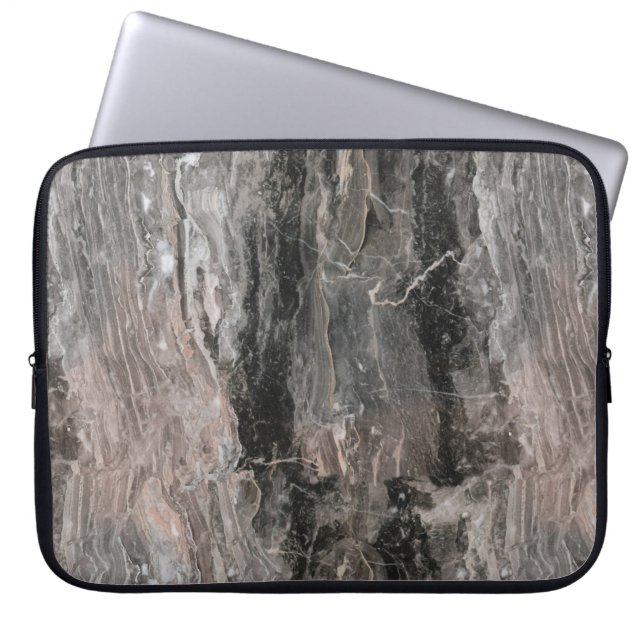 Gray Spotted Marble Stone Laptop Sleeve (Front)
