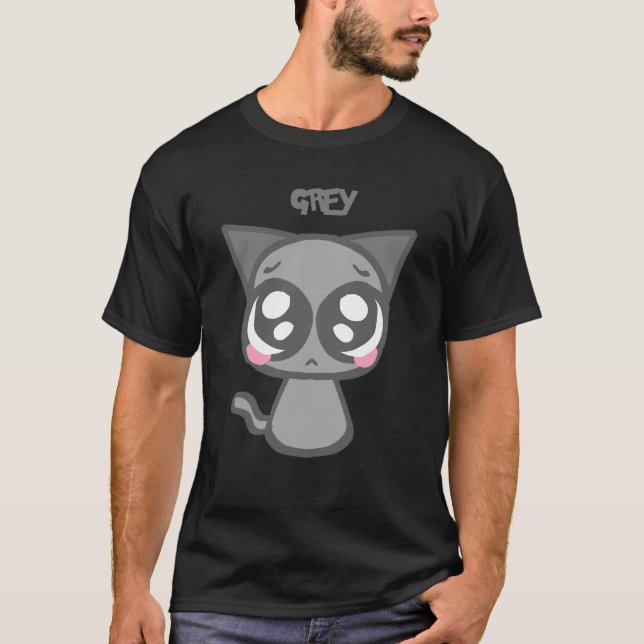 Gray Sprunki – Cute & Freckled Character Design T-Shirt (Front)