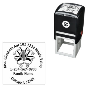 Gray Squid Home Address Contact Information Self-inking Stamp