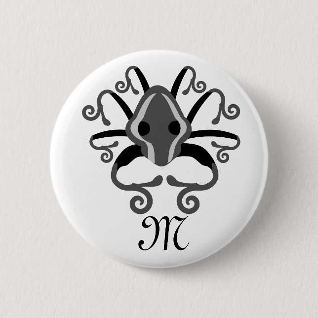 Gray Squid Monogram Button (Front)