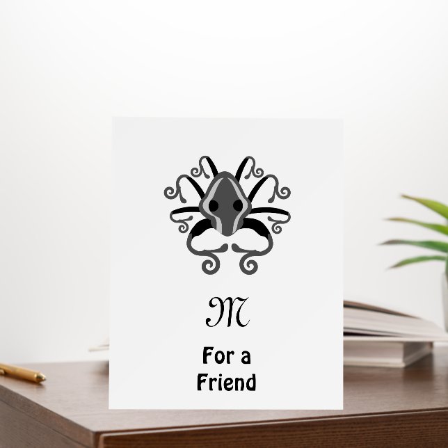 Gray Squid Monogram Foam Board (In Situ (Office))