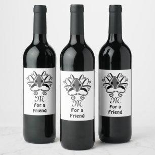 Gray Squid Monogram Wine Label