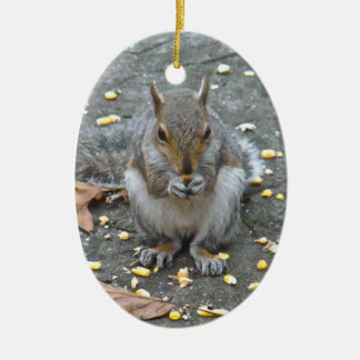 Gray Squirrel Christmas Series Ceramic Ornament