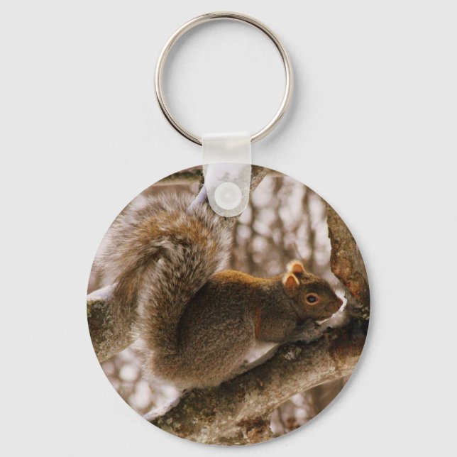 Gray Squirrel keychain (Front)