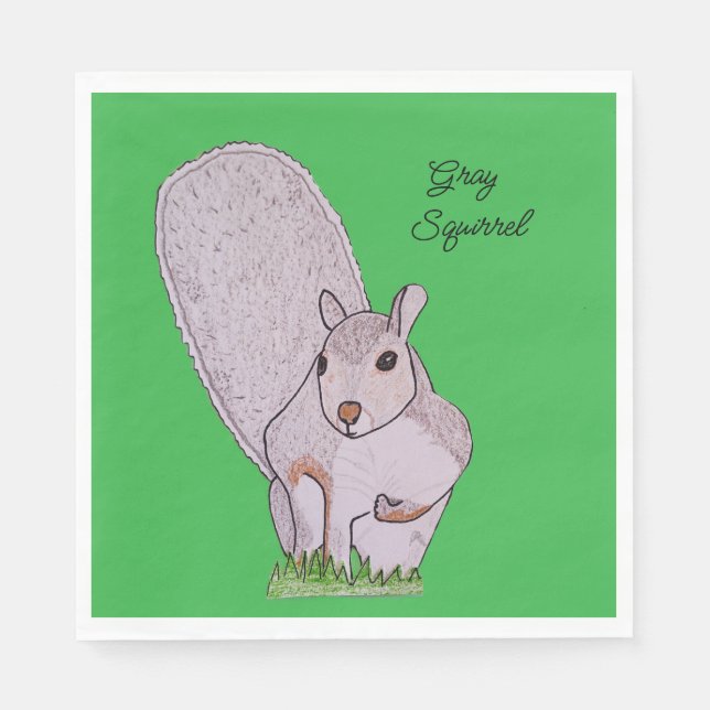 Gray Squirrel  Napkins (Front)