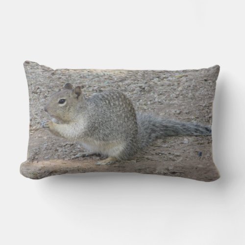 Gray Squirrel Photo Adorable Wild Woodland Animal  Lumbar Pillow