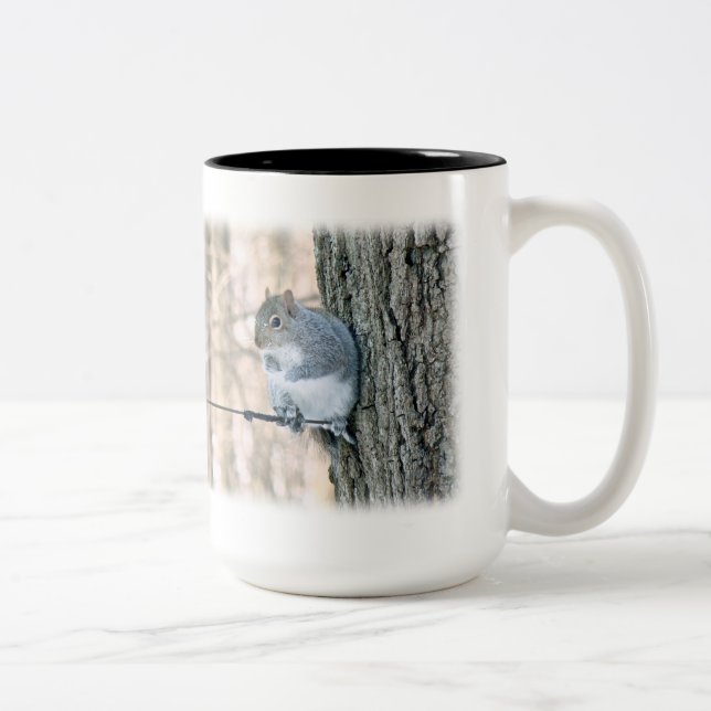 Gray Squirrel - Sciurus carolinensis Two-Tone Coffee Mug (Right)