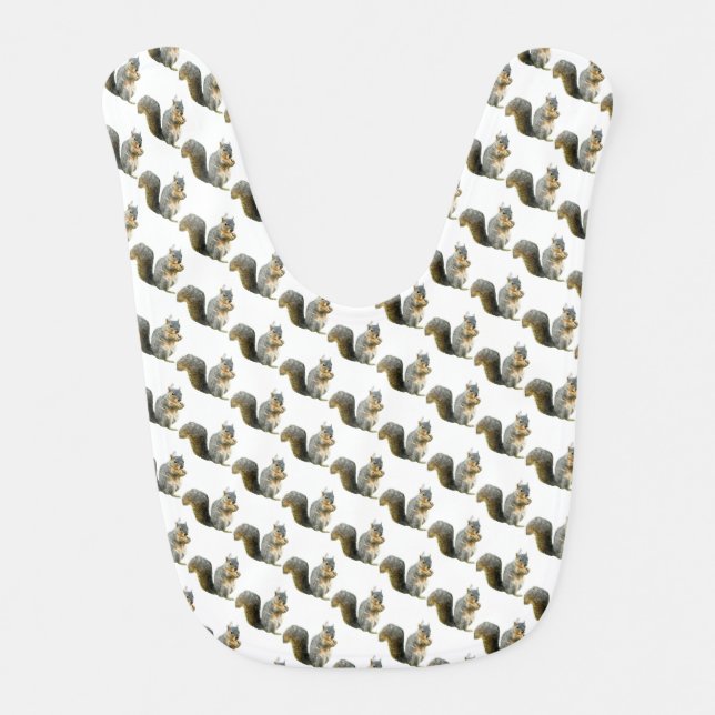 Gray Squirrels,  Baby Bib (Front)